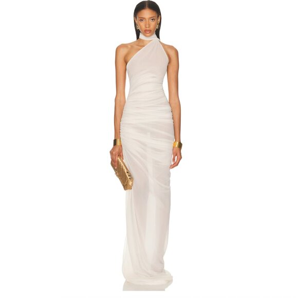 Ludovic de Saint Sernin White Halter Dress Sz Small. New, with tags - Picture 1 of 5